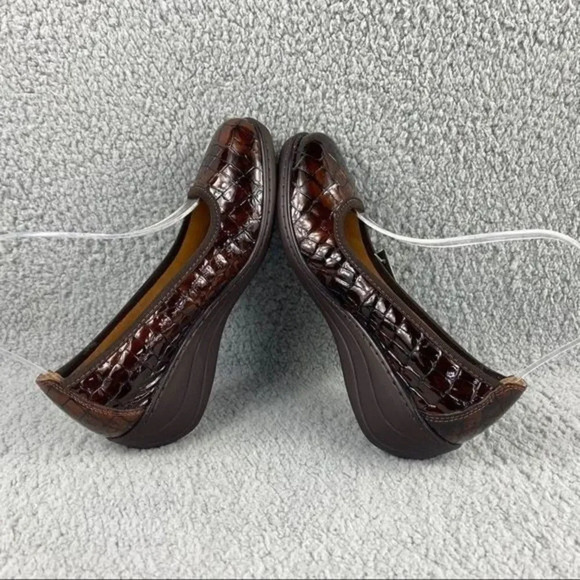 NEW SPRING STEP‎ KART II SHOES Wedge Womens 6.5 us or 37 Croco Embossed Brown - Picture 8 of 16